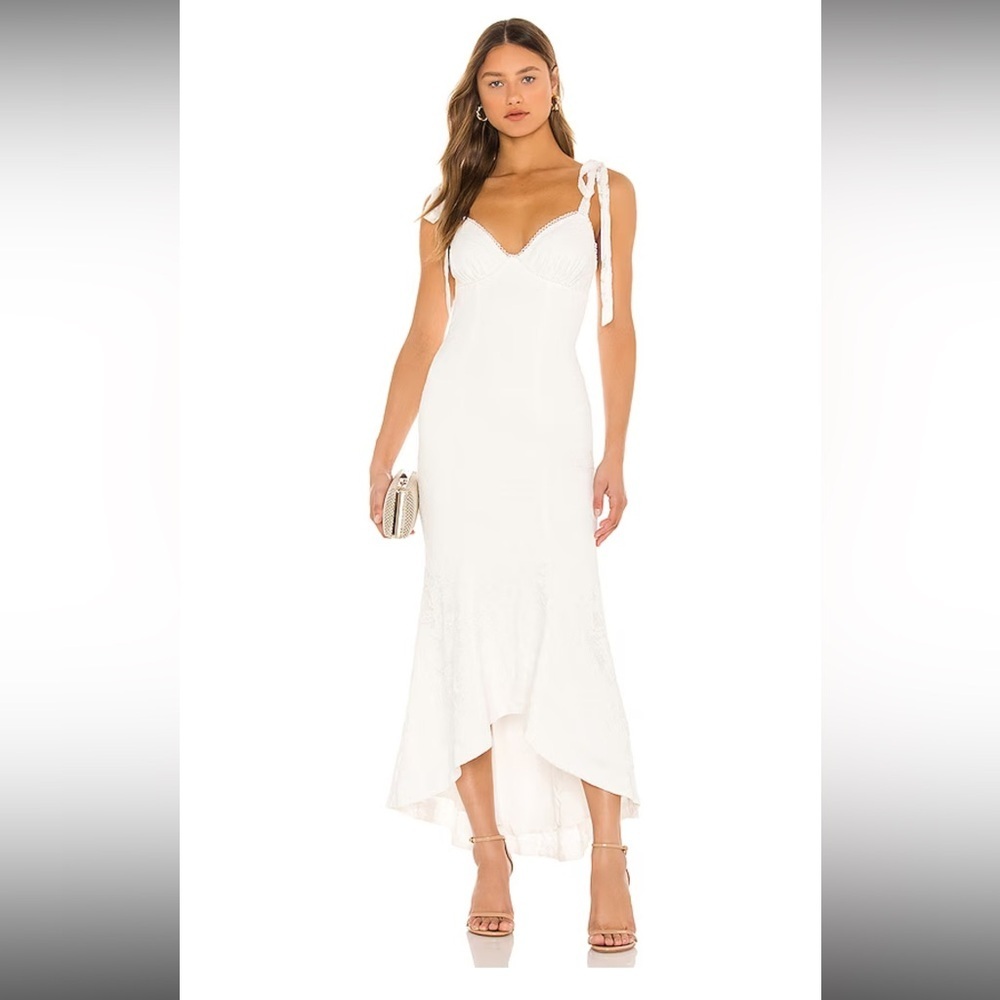 MAJORELLE Revolve Tenleigh Midi Dress in Ivory